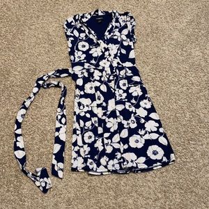 Blue and white flowered dress